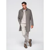 Ombre Mens insulated coat with hood and concealed zipper - black
