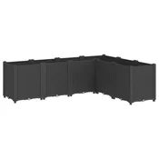 Vidaxl Vrtno cvetlično korito črno 160x120x53 cm PP