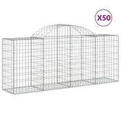 Vidaxl Obokane gabion košare 50 kosov 200x50x80/100 cm cinkano železo