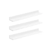 Songmics Set 3 kosov stenskih polic 38x10 cm bela