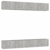 TV ormarici 4 kom boja betona 100x30x30 cm konstruirano drvo