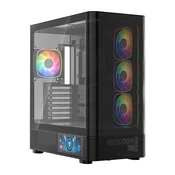 MOD Volcano AQ400 ARGB Midi ATX ohišje, črno