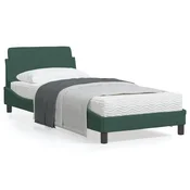 shumee vidaXL Posteljni okvir brez vzmetnice temno zelen 90x200 cm žamet