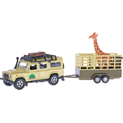 Djecji Globe Traffic Land Rover Defender 14 cm reverzibilni metalni s prikolicom 14 cm i žirafom