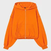 Cropp - Dukserica s kapuljacom i rajsferšlusom - orange