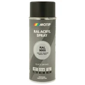 Industrijski akrilni lak sprej RAL HG 400ml Motip - RAL 9005 polmat črna