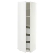 METOD / MAXIMERA Visoki element s fiokama, bela/VOXTORP bela visokog sjaja vertikalna rucka, 60x60x200 cm