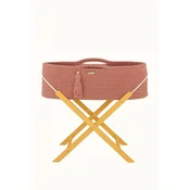 shumee Moses Basket BOHO Handmade with Stand Blush