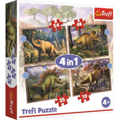 Trefl Puzzle Zanimivi dinozavri 4v1