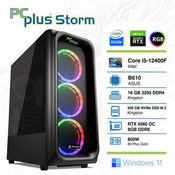 PCPLUS Storm i5-12400F 16GB 500GB NVMe SSD GeForce RTX 4060 OC DDR6 8GB Windows 11 Home RGB gaming