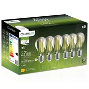 LUMILED 6x LED žarnica E27 A60 4W = 40W 470lm 4000K Nevtralna 360° ŽARNICA Z ŽARILNO NITI