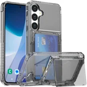 GS Ovitek za Samsung Galaxy S24+ Plus, etui za kartice, prozoren/črn