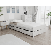Postelja IKAROS DOUBLE 90 x 200 cm, bela Posteljno dno: Brez posteljnega dna, Vzmetnica: Brez vzmetnice