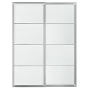 LUNDBRÄSMA Par drsnih vrat, aluminij/steklo s kockastim vzorcem, 150x201 cm