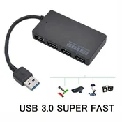 INF Zvezdišče USB 3.0 s 4 vhodi črne barve, (21275342)