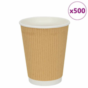 Vidaxl vidaXL Papirnati kozarci, 500 kosov, 355 ml, 300 ml, rjavi