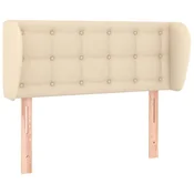 Vidaxl Vzglavje z ušesi krem 103x23x78/88 cm blago