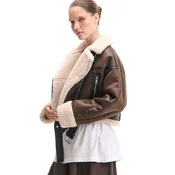 Cropp - Biker jakna iz imitacije usnja - rjava