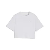 PUMA Class Relaxed Cropped Graphic Tee Youth, Age, White Glow Heather, 9-10Y