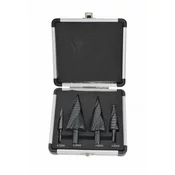 shumee AWTOOLS KOMPLET SPIRALNIH STOPNIČNIH SVEDRLOV 4-DELNI 4-12 4-20 4-32 4-39 mm AICrN ČRN PLASTIČNI ETUI