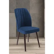 Hanah Home set trpezarijskih stolica Platinum 2 kom, teget tkanina Jerry, braon metalne noge