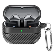 Ovitek Techsuit CarbonFiber za Samsung Galaxy Buds 3/3 Pro/3 FE - črn
