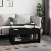 Den Klubska mizica crna 102x50x52,5 cm konstruiran les