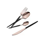 Berlingerhaus Komplet jedilnega pribora BH-3073 24 pcs stainless steel mirror Black Rose Collection
