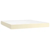 Vidaxl Vzmetnica z žepkasto vzmetjo srednje trdote krem 180x200x20 cm umetno usnje
