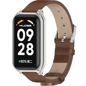 GS Usnjen pašček za Xiaomi Redmi Smart Band 2/Xiaomi Smart Mi Band 8 Active, rjav