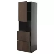 METOD / KNIVSHULT Vis.elem.mikrotal. s vratima/2fioke, Crnosiva/Sinarp smeda, 60x60x200 cm