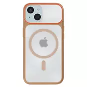 AVIZAR Ovitek MagSafe za iPhone 15, zadnja stran z dimnim efektom z ojačanim silikonskim okvirjem, Rjava, (5000190225)