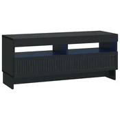 vidaXL LED TV omarica Črna Inženirski les