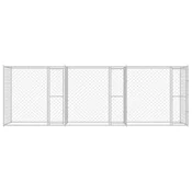 Vidaxl Pasja kletka srebrna 600 x 200 x 200 cm Cinkana jeklena