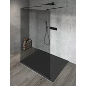 VARIO BLACK Enodelna steklena plošča za prho, prostostoječa, dimljeno steklo, 700 mm - Gelco - VARIO - 36 - Enostranski zaslon Walk - 700 - 2000 - 8 - 14