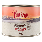 Ekonomicno pakiranje Purizon Organic 24 x 200 g - Govedina i piletina s mrkvom