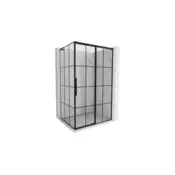Mexen Rox L desna drsna tuš kabina 90 x 75 cm, črna mreža, črna - 8C2L-090-075-70-77-P