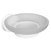 X-ROUND WHITE držalo za milo, matirano steklo, bela mat - Bela - 110x55x105 mm - Sapho - X-ROUND - 24 - Medenina; steklo - Posoda za milo - Krožni - 110 - 55 - 105 - According to recommendation - 14