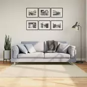 Vidaxl vidaXL HUARTE Preproga, nizek vlak, kremna, 160x160 cm