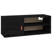 MAISON CHIC Stenska omarica - Zidna omarica črna 80x30x30 cm trdna borovina iu1121, (22063222)