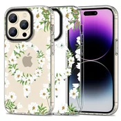 Tech-Protect Magmood MagSafe maska za iPhone 15 Pro Max, white daisy