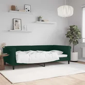 shumee vidaXL Kavč z ležiščem temno zelen 100x200 cm žamet