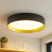 Lindby Kambia LED stropna svetilka, 55 cm - Dnevna soba/jedilnica - Sodobni - črna, zlata - Aluminij