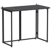 Vidaxl Zložljiva vrtna miza črna 90x51x75 cm poli ratan