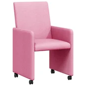 Vidaxl Jedilni stoli s kolesi 2 szt. Roza 57 x 66 x 94 cm blago