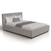 Homestar Postelja Salerno 140x200 cm oblazinjena barva taupe