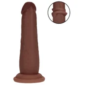 RealRock - dvojna gostota realistčni dildo (rjav) - 15,5 cm