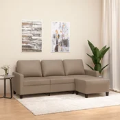 Trosjed s tabureom boja cappuccina 180 cm od umjetne kože