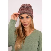Kesi Cap with fleece Melisa K241 burgundy+beige