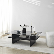HANAH HOME Sto za dnevnu sobu Saga Rectangle Black Fume
